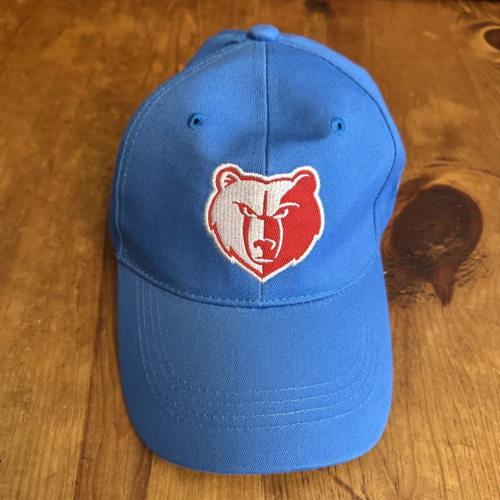 Ole Miss Rebels Memphis Grizzlies Hat‎ Mens Adjustable Blue Cotton Bear Mascot